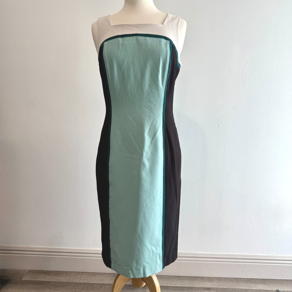 White House Black Market Colorblock‎ Sheath Dress Womens Size 8 Career Office